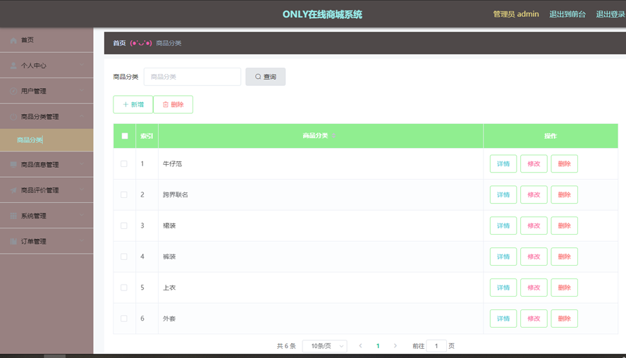 在线商城系统设计与开发模板截图