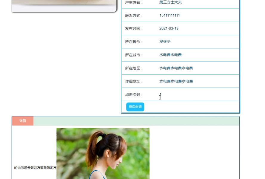 房屋租赁系统模板截图
