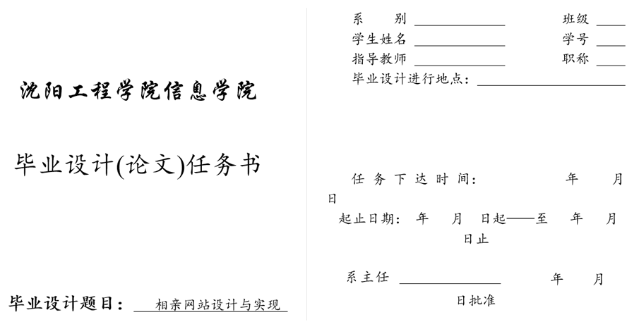相亲网站任务书截图