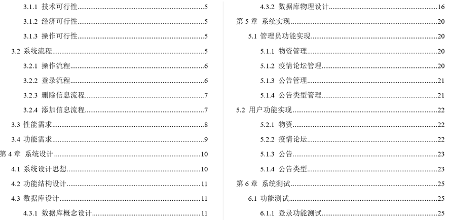 疫情物资管理系统毕业论文截图