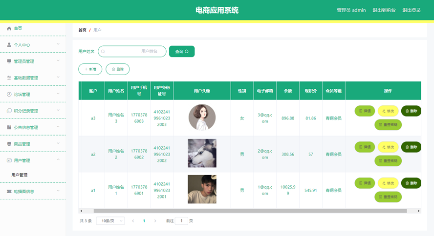 电商应用系统的设计与实现模板截图